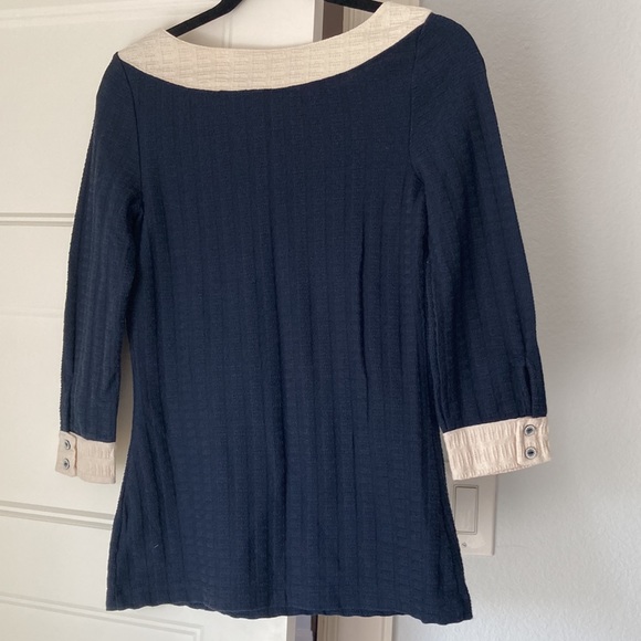 Anthropologie top Pilcro navy and off white 3/4 sleeve very retro inspired NWOT - Picture 8 of 8